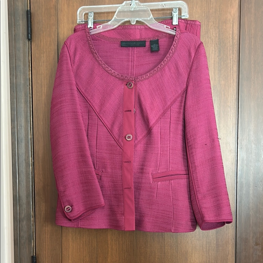 Donna Karan Pink Blazer Structured Suit Jacket